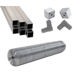 Kit Volière Alu 2mx2mx2m - Grillage 13x13mm -  Fil 1.05