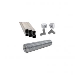 Kit Panneau de volière 1mx2m + Porte + Plateau Tournant - Grillage 25x25mm