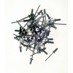 Rivets alu 4,0/10 TÊTE PLATE VERT FORET.