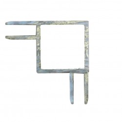 Tube aluminium carré rainuré - 20mm x 20mm - Jonction 2 angles - Long: 1m