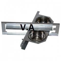 Plateau Tournant 2 Gamelles inox - Diam: 13,5cm