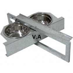 Plateau Tournant 2 Gamelles inox - Diam: 11cm